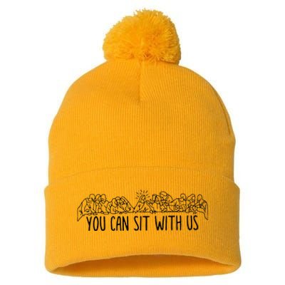 You Can Sit With U.S Jesus And Twelve Apostles Pom Pom 12in Knit Beanie