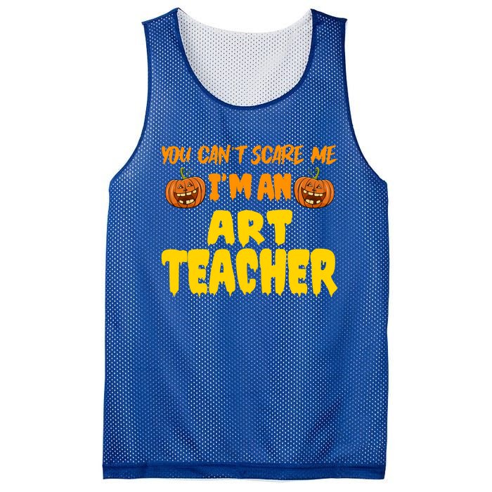 You CanT Scare Me Art Teacher Halloween Costume Funny Gift Mesh Reversible Basketball Jersey Tank