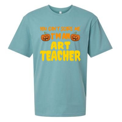 You CanT Scare Me Art Teacher Halloween Costume Funny Gift Sueded Cloud Jersey T-Shirt