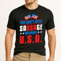 You Cant Spell Sausage Without Usa American Flag Great Gift Cooling Performance Crew T-Shirt