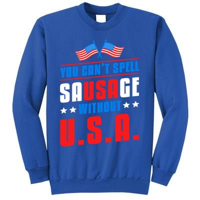 You Cant Spell Sausage Without Usa American Flag Great Gift Sweatshirt