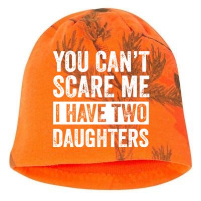 You CanT Scare Me I Have Two Daughters FatherS Day Kati - Camo Knit Beanie