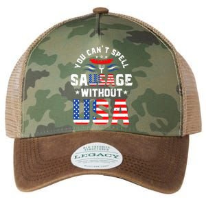 You Cant Spell Sausage Without Usa Funny Hotdog 4th Of July Great Gift Legacy Tie Dye Trucker Hat