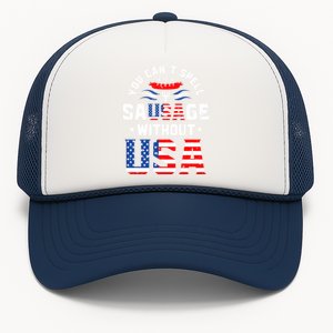 You Cant Spell Sausage Without Usa Funny Hotdog 4th Of July Great Gift Trucker Hat