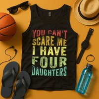 You Can't Scare Me I Have Four Daughters | Vintage Funny Dad Tank Top