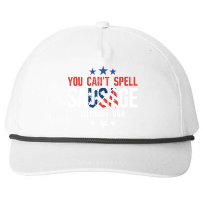 You Cant Spell Sausage Without Usa Funny Gift Snapback Five-Panel Rope Hat