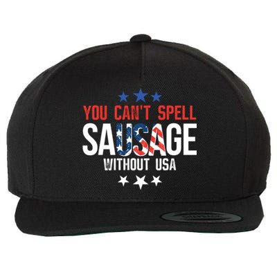 You Cant Spell Sausage Without Usa Funny Gift Wool Snapback Cap