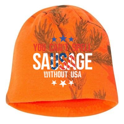 You Cant Spell Sausage Without Usa Funny Gift Kati - Camo Knit Beanie