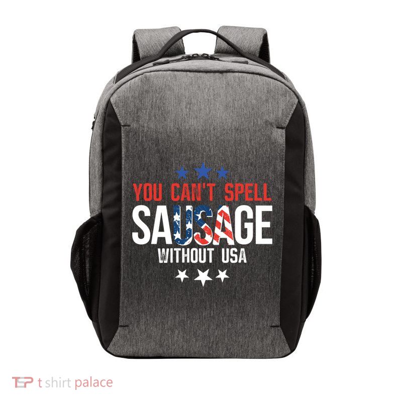 You Cant Spell Sausage Without Usa Funny Gift Vector Backpack