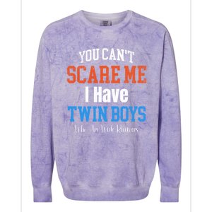 You CanT Scare Me I Have Twin Mom Dad Football Design Gift Colorblast Crewneck Sweatshirt