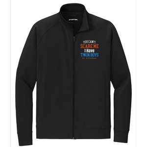 You CanT Scare Me I Have Twin Mom Dad Football Design Gift Stretch Full-Zip Cadet Jacket