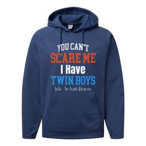 You CanT Scare Me I Have Twin Mom Dad Football Design Gift Performance Fleece Hoodie