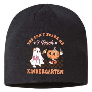 You Cant Scare Me I Teach Kindergarten Teacher Halloween Sustainable Beanie