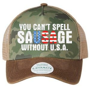 You CanT Spell Sausage Without Usa Funny American Legacy Tie Dye Trucker Hat