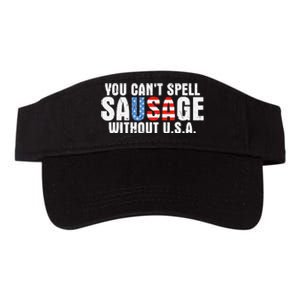 You CanT Spell Sausage Without Usa Funny American Valucap Bio-Washed Visor