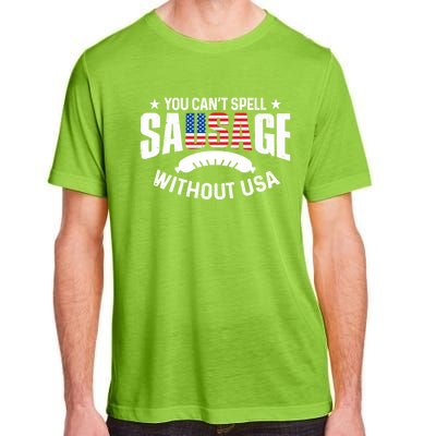 You Cant Spell Sausage Without Usa 4th July Gift Adult ChromaSoft Performance T-Shirt