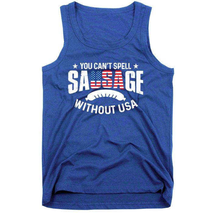 You Cant Spell Sausage Without Usa 4th July Gift Tank Top