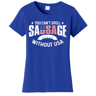 You Cant Spell Sausage Without Usa 4th July Gift Women's T-Shirt