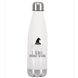 You CanT Scare Me I Teach Kindergarten Halloween Meme Stainless Steel Insulated Water Bottle