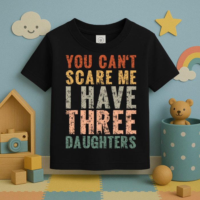 You Cant Scare Me I Have Three Daughters Dad Father Day Toddler T-Shirt