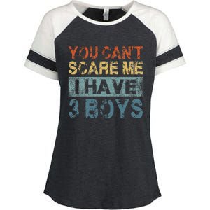 You CanT Scare Me I Have 3 Mom Dad Enza Ladies Jersey Colorblock Tee