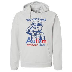 You Can’T Spell Autism Without Usa Performance Fleece Hoodie