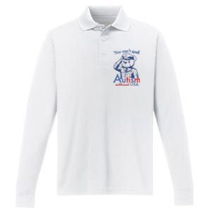 You Can’T Spell Autism Without Usa Performance Long Sleeve Polo