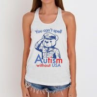 You Can’T Spell Autism Without Usa Women's Knotted Racerback Tank