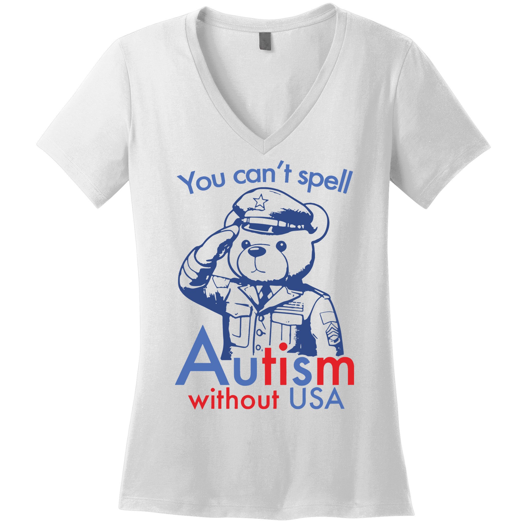 You Can’T Spell Autism Without Usa Women's V-Neck T-Shirt