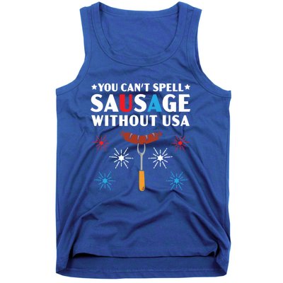 You Cant Spell Sausage Without Usa 4th Of July Gift Tank Top