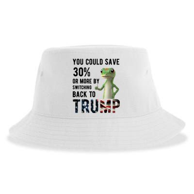 You Could Save More By Switching Back To Trump Funny Sustainable Bucket Hat
