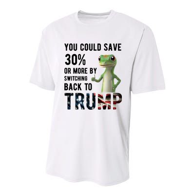 You Could Save More By Switching Back To Trump Funny Youth Performance Sprint T-Shirt