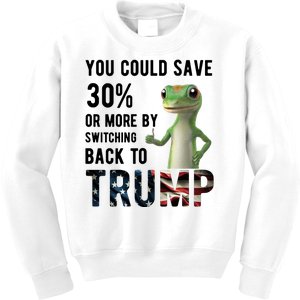 You Could Save More By Switching Back To Trump Funny Kids Sweatshirt