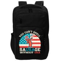 You Can’T Spell Sausage Without Usa Vintage Patriotic Impact Tech Backpack