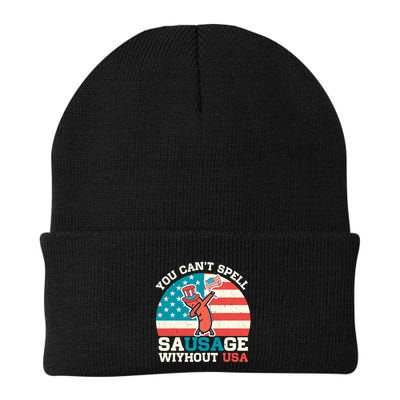 You Can’T Spell Sausage Without Usa Vintage Patriotic Beanie