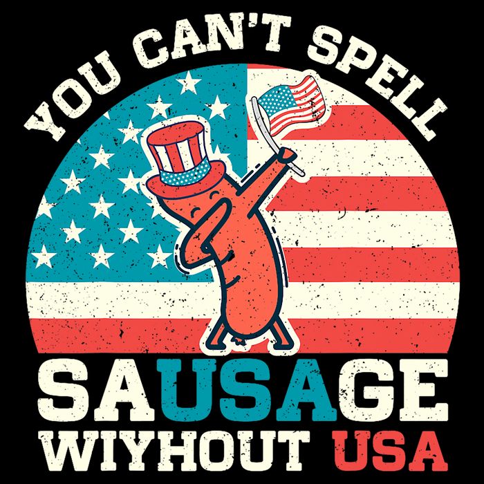 You Can’T Spell Sausage Without Usa Vintage Patriotic Polo