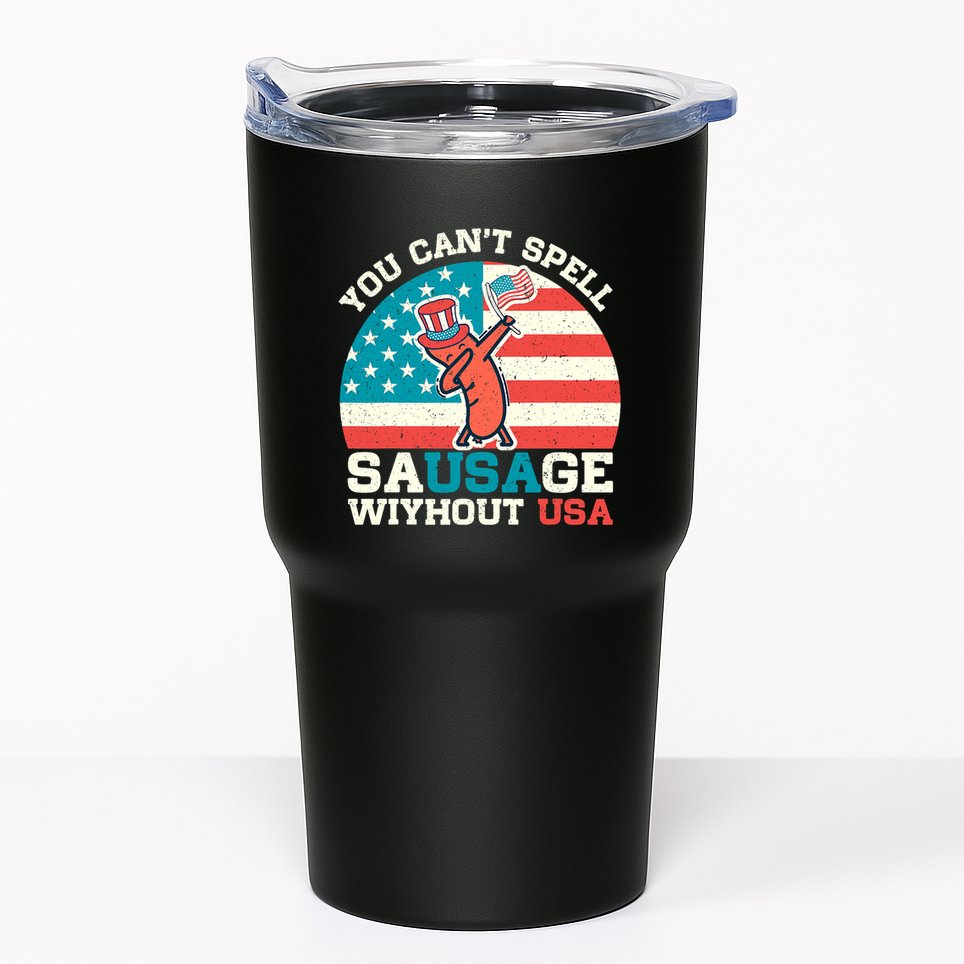 You Can’T Spell Sausage Without Usa Vintage Patriotic Tumbler