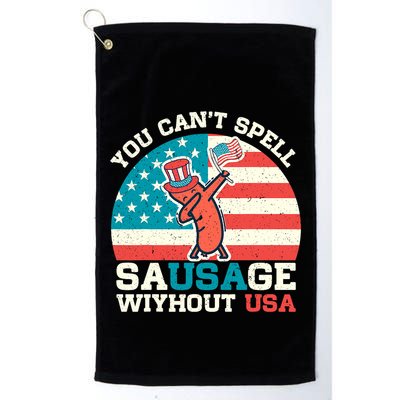 You Can’T Spell Sausage Without Usa Vintage Patriotic Golf Towel