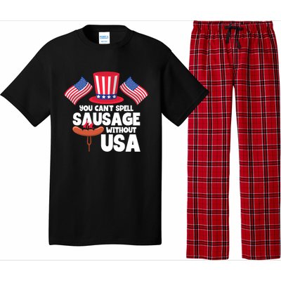 You Cant Spell Sausage Without Usa 4th Of July Gift Pajama Set