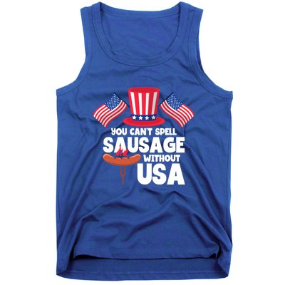 You Cant Spell Sausage Without Usa 4th Of July Gift Tank Top