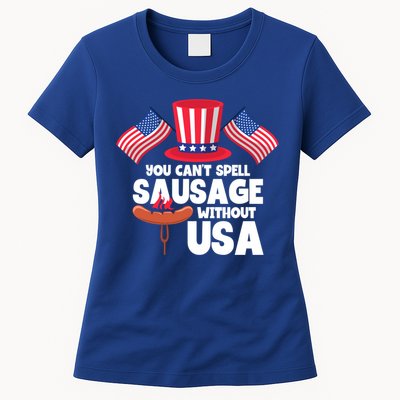 You Cant Spell Sausage Without Usa 4th Of July Gift Womens T-Shirt