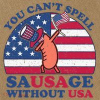 You Can’T Spell Sausage Without Usa 4th Of July Cotton Canvas Backpack