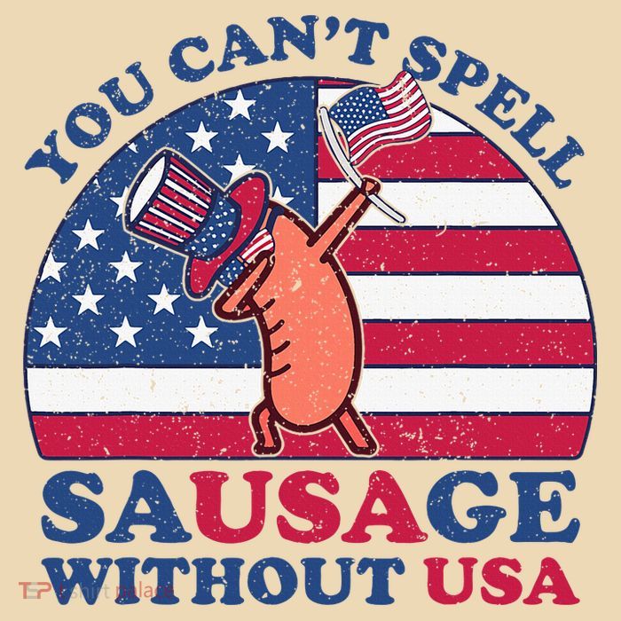 You Can’T Spell Sausage Without Usa 4th Of July Drawstring Bag