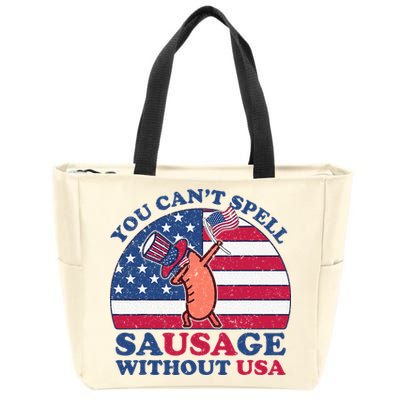 You Can’T Spell Sausage Without Usa 4th Of July Zip Tote Bag