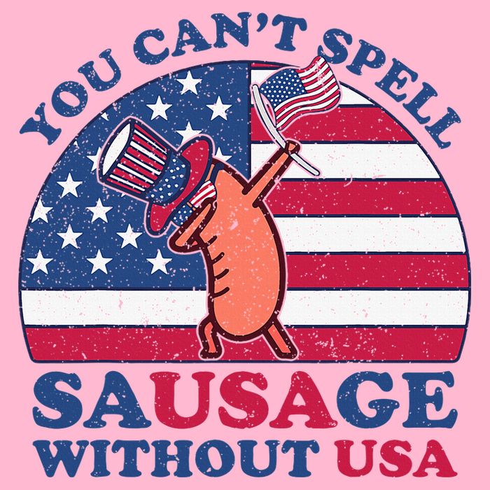 You Can’T Spell Sausage Without Usa 4th Of July V-Neck T-Shirt
