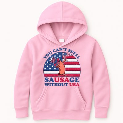You Can’T Spell Sausage Without Usa 4th Of July Kids Hoodie