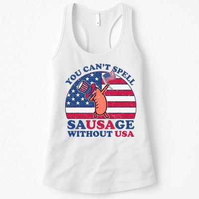 You Can’T Spell Sausage Without Usa 4th Of July Womens Tank Top