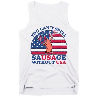 You Can’T Spell Sausage Without Usa 4th Of July Tank Top