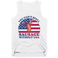 You Can’T Spell Sausage Without Usa 4th Of July Tank Top