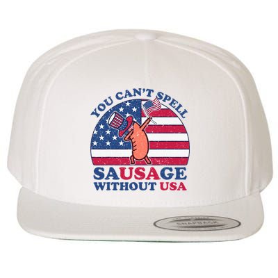 You Can’T Spell Sausage Without Usa 4th Of July Wool Snapback Cap